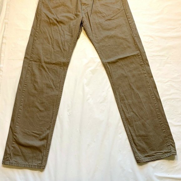 Levi's 505 Jeans Mens 34x34 Regular Fit Straight Leg Khaki Cotton White Tab - Picture 4 of 12